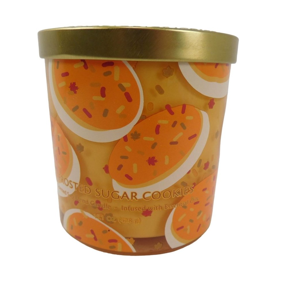 Opalhouse 15.1oz Lidded Glass Jar 2-Wick Candle frosted Sugar Cookies Soy Wax